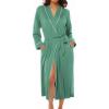 Ekouaer Kimono Robes for Women Long Lightweight Knit Bathrobe Shawl Soft Sleepwear Casual Ladies Loungewear S-XXL(Celadon Green)