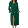 Ekouaer Kimono Robes for Women Long Lightweight Knit Bathrobe Shawl Soft Sleepwear Casual Ladies Loungewear S-XXL(Dark Green)