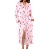 Ekouaer Kimono Robes for Women Long Lightweight Knit Bathrobe Shawl Soft Sleepwear Casual Ladies Loungewear S-XXL(Flamingos)