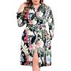 Ekouaer Plus Size Robes for Women Lightweight Bathrobe V Neck Kimono Loungewear Soft Maternity Robes with Pockets 1X-5X(Bigleafpink)