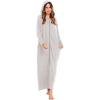 Ekouaer Robe for Women Zipper Robe Loungewear Full Length Sleepwear Pockets Housecoat Casual Straight Robe S-XXL(Light Grey)