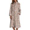 Ekouaer Women’s Zip Up Robe Fleece Bathrobe Long Zipper Lounger Warm Housecoat Long Sleeve Nightgown with Pockets, Red Stars, Large
