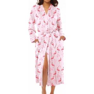 Ekouaer Kimono Robes for Women Long Lightweight Knit Bathrobe Shawl Soft Sleepwear Casual Ladies Loungewear S-XXL(Flamingos)