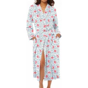Ekouaer Kimono Robes for Women Long Lightweight Knit Bathrobe Shawl Soft Sleepwear Casual Ladies Loungewear S-XXL(Pink Leopard)