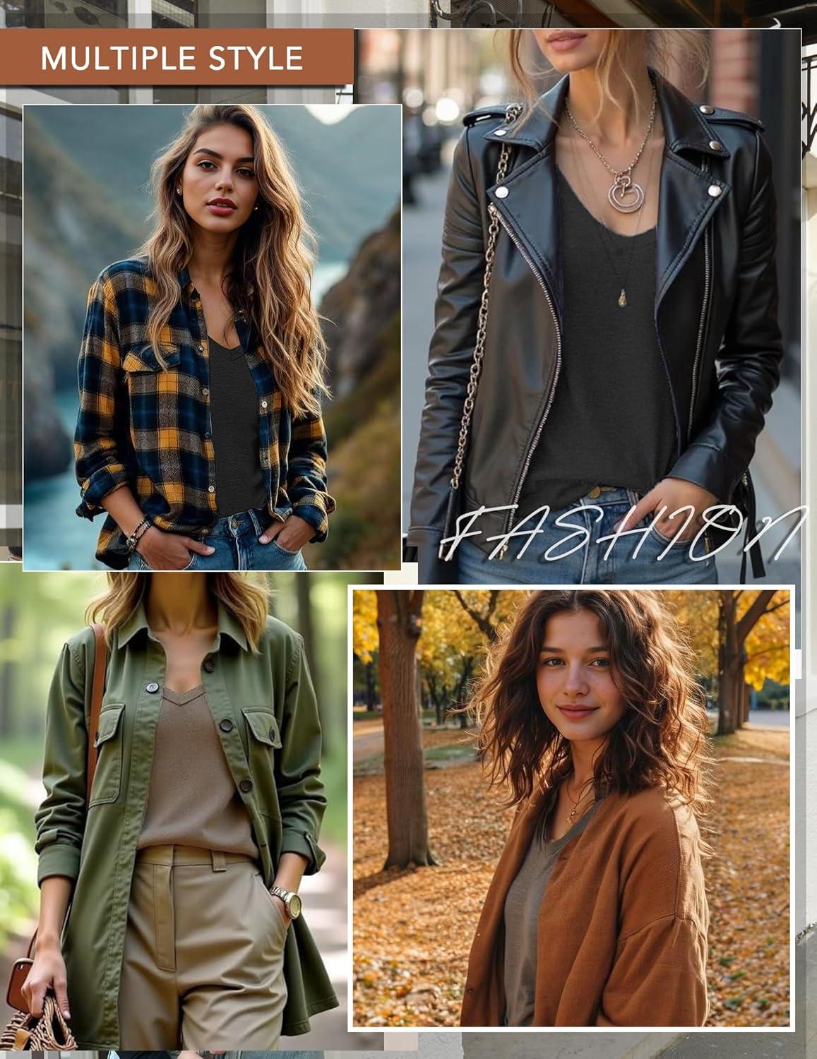imageEkouaer 3 Pack Long Sleeve Shirts for Women V Neck T Shirt Fall Casual Tops Basic Base Layer Undershirts Tees 2025 SXXLBlackGreenWine Red
