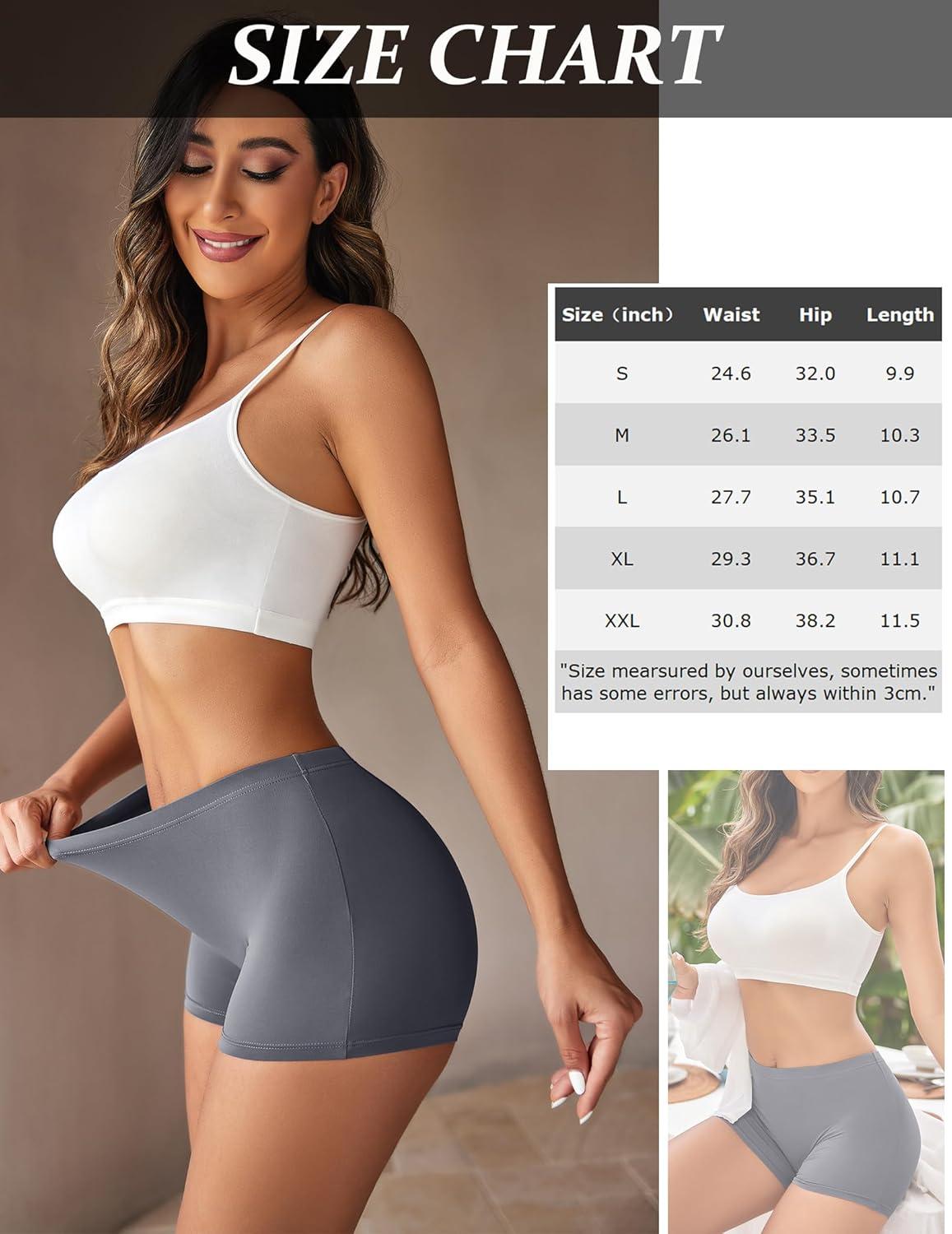 imageEkouaer Boyshort Panties Womens Soft Underwear Briefs Invisible Hipster 3 Pack Seamless Boxer Brief Panties SXXLAssorted4 Pack