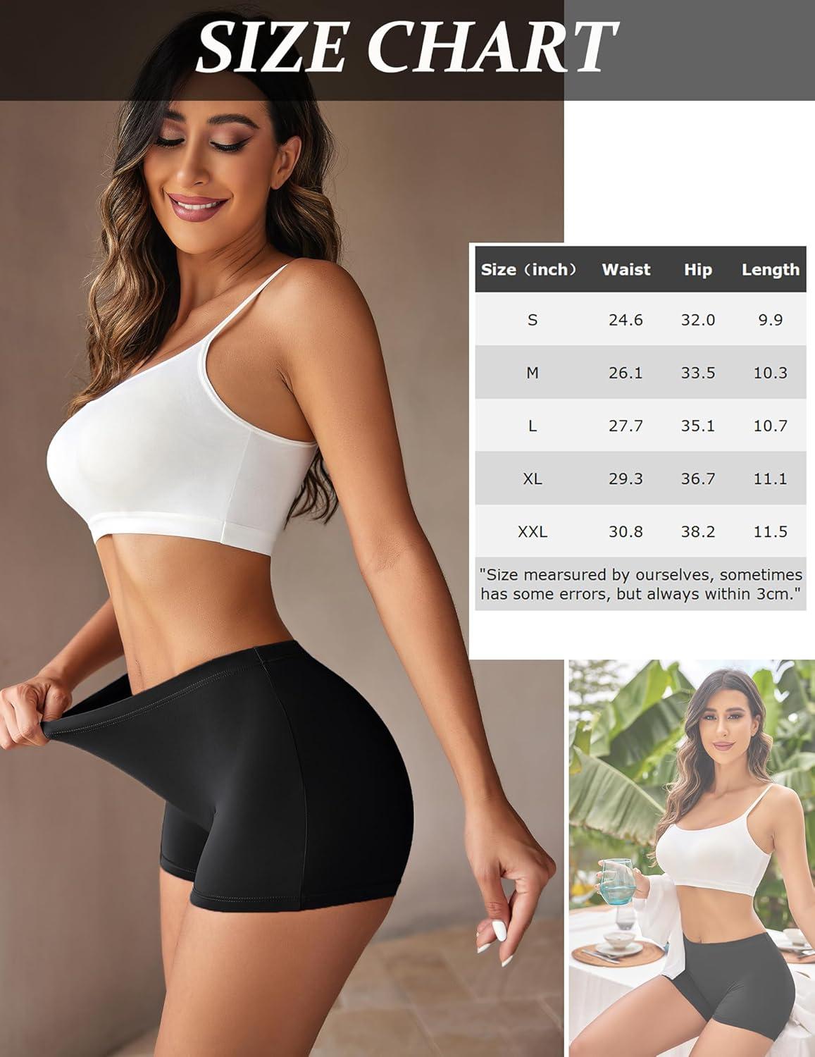 imageEkouaer Boyshort Panties Womens Soft Underwear Briefs Invisible Hipster 3 Pack Seamless Boxer Brief Panties SXXLBlack4 Pack
