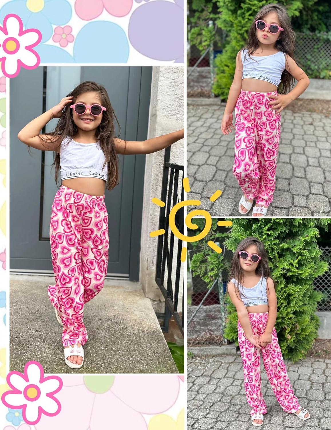 imageEkouaer Girls Soft Pajamas Pants Cute Print Pattern PJ Bottoms Comfortable Lounge Long Pants with 2 PocketsUnicorn