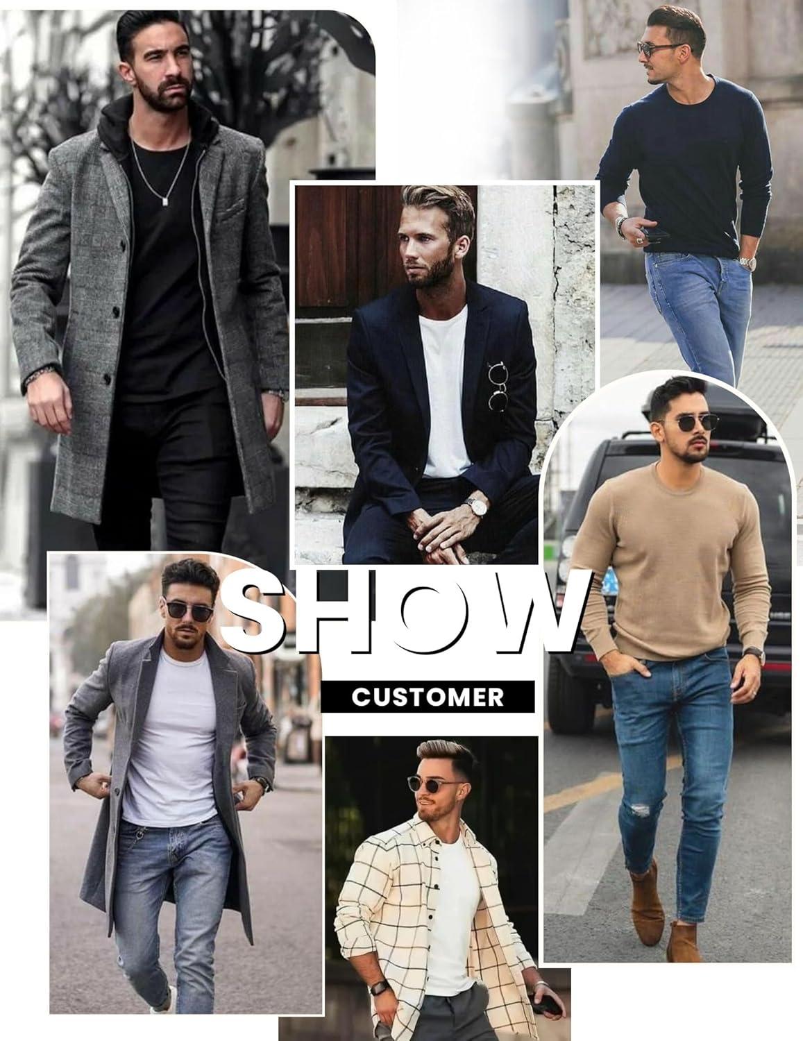 imageEkouaer Mens Long Sleeve Shirts Crew Neck Fleece Thermal Undershirts Midweight Sweatshirts Soft Base Layer Pullover Tee TopsGrey