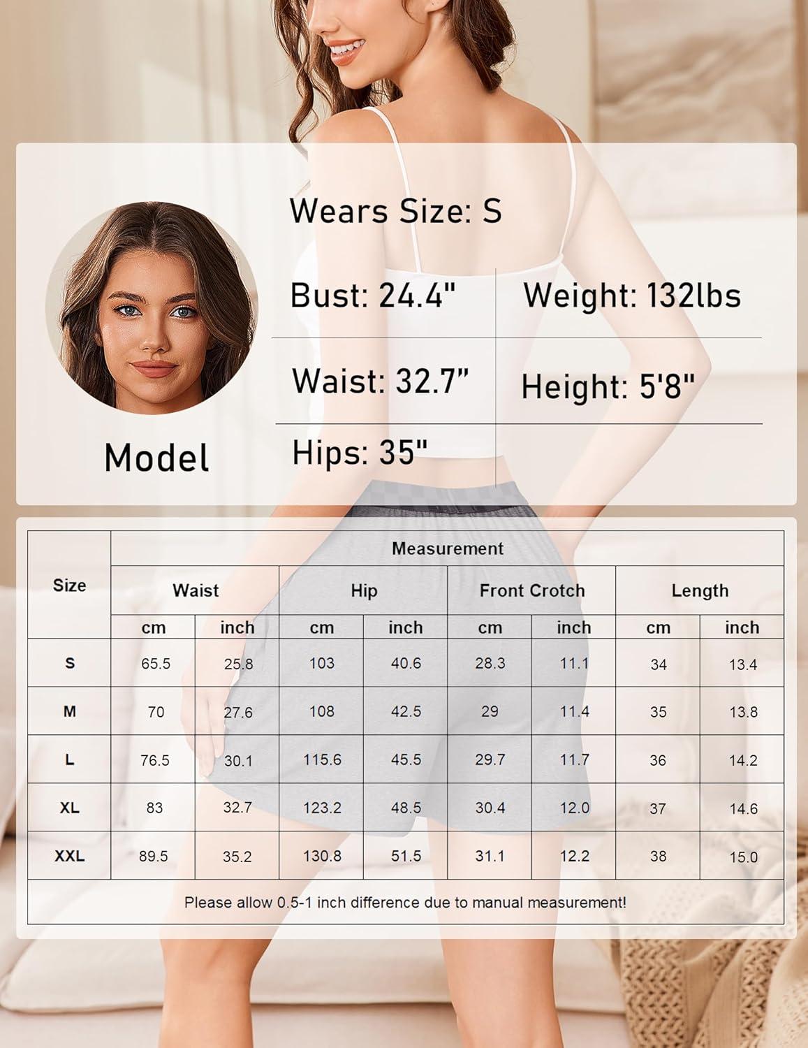 imageEkouaer Womens 2 Pack Pajama Shorts 2026 Comfy Elastic Waist Sleep Shorts Bamboo Viscose Soft Pj Bottoms with PocketsBlackpink