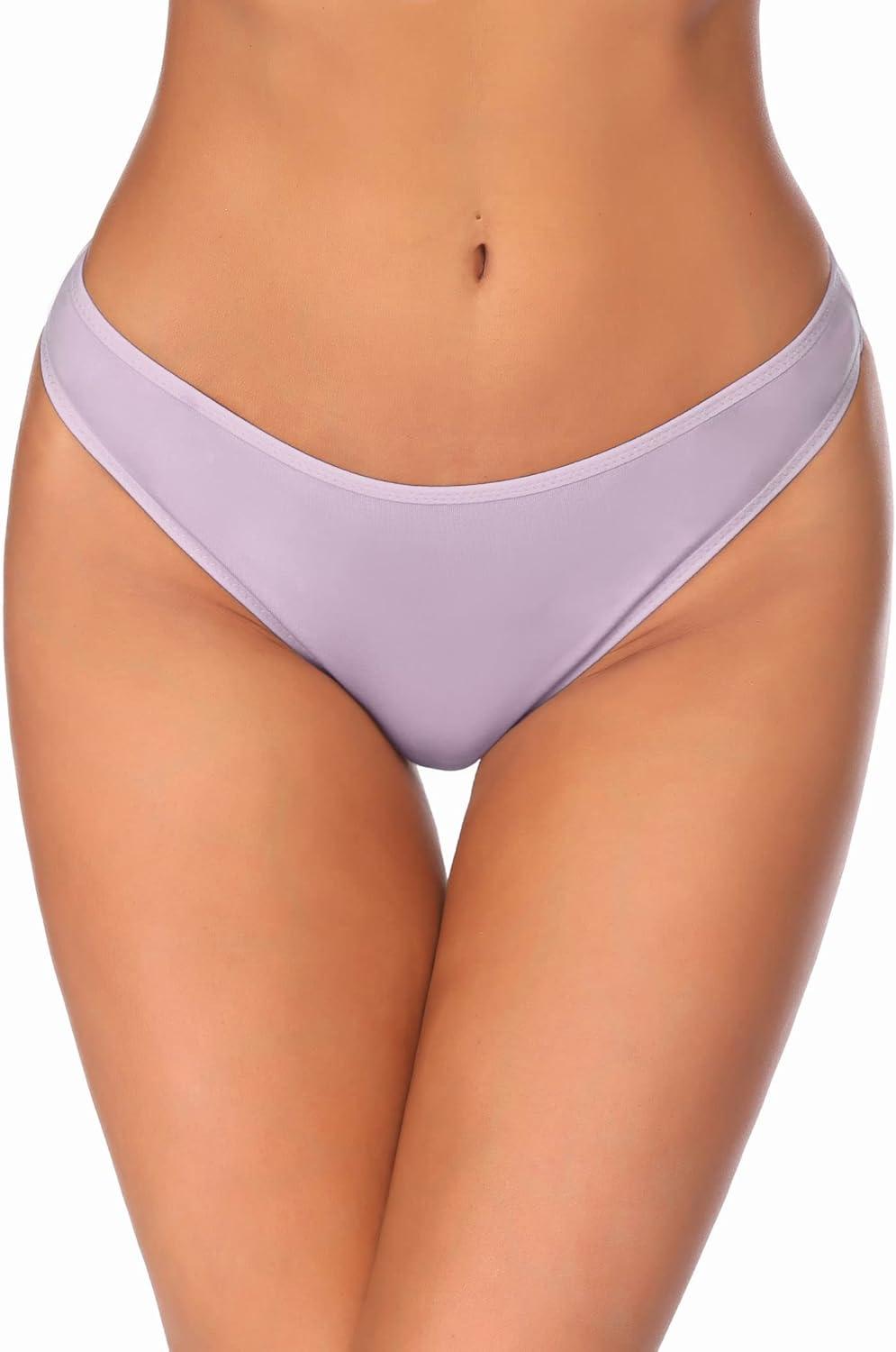 imageEkouaer Womens Thongs Invisible Panties No Show Seamless Low Waist Breathable GString Cotton Thongs 6 PackMulticolored 9 6 Pack