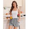 EKOUAER Womens Boxer Shorts Casual Lounge Summer Pants Y2K Beach Outfits with Pockets(Black White Plaid)