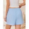 EKOUAER Womens Boxer Shorts Casual Lounge Summer Pants Y2K Beach Outfits with Pockets(Clear Blue)
