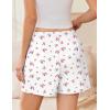 EKOUAER Womens Boxer Shorts Casual Lounge Summer Pants Y2K Beach Outfits with Pockets(White Pink Flower)