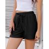 EKOUAER Womens Pajama Shorts Textured Casual Lounge Short Elastic Waist Pj Shorts Sweatsuits with Pockets 2026(Black)