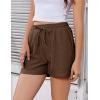 EKOUAER Womens Pajama Shorts Textured Casual Lounge Short Elastic Waist Pj Shorts Sweatsuits with Pockets 2026(Brown)