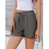 EKOUAER Womens Pajama Shorts Textured Casual Lounge Short Elastic Waist Pj Shorts Sweatsuits with Pockets 2026(Dark Grey)