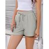 EKOUAER Womens Pajama Shorts Textured Casual Lounge Short Elastic Waist Pj Shorts Sweatsuits with Pockets 2026(Light Grey)