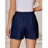 EKOUAER Womens Pajama Shorts Textured Casual Lounge Short Elastic Waist Pj Shorts Sweatsuits with Pockets 2026(Navy Blue)