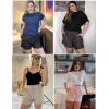 EKOUAER Womens Pajama Shorts Textured Casual Lounge Short Elastic Waist Pj Shorts Sweatsuits with Pockets 2026(White)