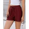 EKOUAER Womens Pajama Shorts Textured Casual Lounge Short Elastic Waist Pj Shorts Sweatsuits with Pockets 2026(Wine Red)