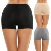 Ekouaer Boyshort Panties Women’s Soft Underwear Briefs Invisible Hipster 3 Pack Seamless Boxer Brief Panties S-XXL(A-black/Grey/Nude)