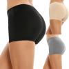 Ekouaer Boyshort Panties Women’s Soft Underwear Briefs Invisible Hipster 3 Pack Seamless Boxer Brief Panties S-XXL(A-black/Grey/Nude)