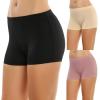 Ekouaer Boyshort Panties Women’s Soft Underwear Briefs Invisible Hipster 3 Pack Seamless Boxer Brief Panties S-XXL(A-black/Pink/Nude)