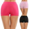Ekouaer Boyshort Panties Women’s Soft Underwear Briefs Invisible Hipster 3 Pack Seamless Boxer Brief Panties S-XXL(A-black/Pink/Rosered)