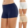 Ekouaer Boyshort Panties Women’s Soft Underwear Briefs Invisible Hipster 3 Pack Seamless Boxer Brief Panties S-XXL(A-navy/White/Nude)