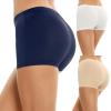 Ekouaer Boyshort Panties Women’s Soft Underwear Briefs Invisible Hipster 3 Pack Seamless Boxer Brief Panties S-XXL(A-navy/White/Nude)
