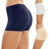 Ekouaer Boyshort Panties Women’s Soft Underwear Briefs Invisible Hipster 3 Pack Seamless Boxer Brief Panties S-XXL(A-navy/White/Nude)