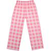 Ekouaer Girls Soft Pajamas Pants Cute Print Pattern PJ Bottoms Comfortable Lounge Long Pants with 2 Pockets(Pink Big Plaid)