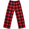Ekouaer Girls Soft Pajamas Pants Cute Print Pattern PJ Bottoms Comfortable Lounge Long Pants with 2 Pockets(Red Plaid)