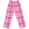 Ekouaer Girls Soft Pajamas Pants Cute Print Pattern PJ Bottoms Comfortable Lounge Long Pants with 2 Pockets(Small Pink Plaid)