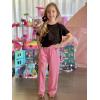 Ekouaer Girls Soft Pajamas Pants Cute Print Pattern PJ Bottoms Comfortable Lounge Long Pants with 2 Pockets(Solid Pink Pants)
