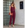 Ekouaer Jumpsuits for Women Casual Sleeveless 2026 Summer Romper Dressy Vacation One Piece Outfits Fashion Travel Clothes(Burgundy)