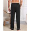 Ekouaer Mens Pajama Pants Sleepwear Soft Pjs Bottoms Sleep Lounge Long Pant with Drawstring & Pockets(Black)
