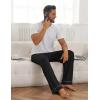 Ekouaer Mens Pajama Pants Sleepwear Soft Pjs Bottoms Sleep Lounge Long Pant with Drawstring & Pockets(Black)