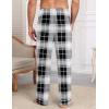 Ekouaer Mens Pajama Pants Sleepwear Soft Pjs Bottoms Sleep Lounge Long Pant with Drawstring & Pockets(Black White Plaid)