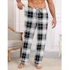 Ekouaer Mens Pajama Pants Sleepwear Soft Pjs Bottoms Sleep Lounge Long Pant with Drawstring & Pockets(Black White Plaid)
