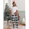 Ekouaer Mens Pajama Pants Sleepwear Soft Pjs Bottoms Sleep Lounge Long Pant with Drawstring & Pockets(Black White Plaid)