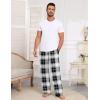 Ekouaer Mens Pajama Pants Sleepwear Soft Pjs Bottoms Sleep Lounge Long Pant with Drawstring & Pockets(Black White Plaid)