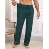 Ekouaer Mens Pajama Pants Sleepwear Soft Pjs Bottoms Sleep Lounge Long Pant with Drawstring & Pockets(Blue Green Plaid)