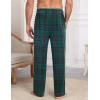 Ekouaer Mens Pajama Pants Sleepwear Soft Pjs Bottoms Sleep Lounge Long Pant with Drawstring & Pockets(Blue Green Plaid)