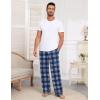 Ekouaer Mens Pajama Pants Sleepwear Soft Pjs Bottoms Sleep Lounge Long Pant with Drawstring & Pockets(Blue White Plaid)