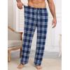 Ekouaer Mens Pajama Pants Sleepwear Soft Pjs Bottoms Sleep Lounge Long Pant with Drawstring & Pockets(Blue White Plaid)