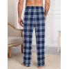 Ekouaer Mens Pajama Pants Sleepwear Soft Pjs Bottoms Sleep Lounge Long Pant with Drawstring & Pockets(Blue White Plaid)