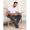 Ekouaer Mens Pajama Pants Sleepwear Soft Pjs Bottoms Sleep Lounge Long Pant with Drawstring & Pockets(Gray Black Plaid)