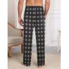 Ekouaer Mens Pajama Pants Sleepwear Soft Pjs Bottoms Sleep Lounge Long Pant with Drawstring & Pockets(Gray Black Plaid)